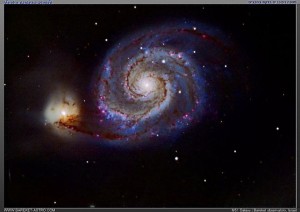 גלקסית המערבולת M51. קרדיט: מצפה הכוכבים ברקת במכבים.