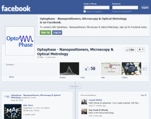 דף הפייסבוק של Optophase