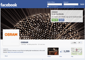 דף הפייסבוק של OSRAM